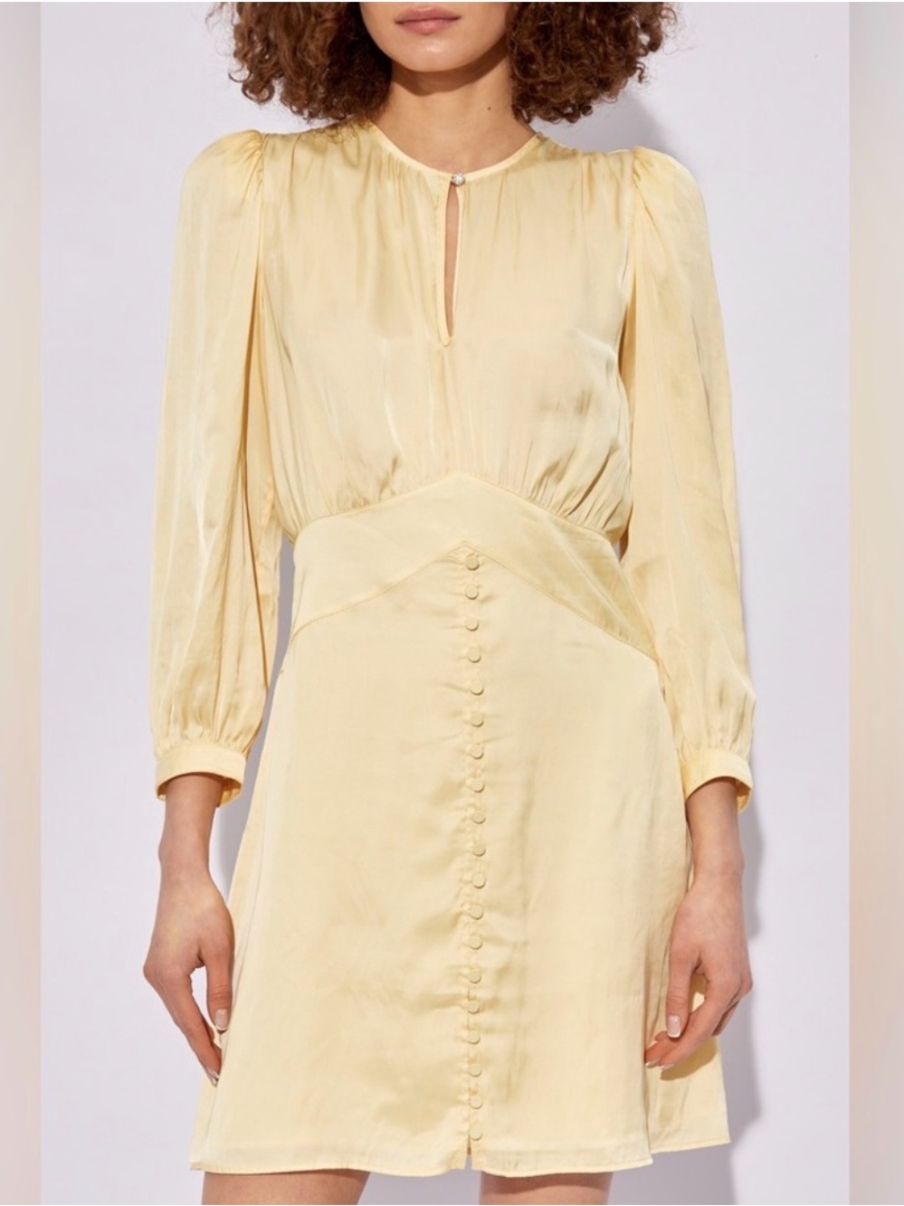 Zadig & Voltaire Women's Rhodri Button Skirt Mini Dress Yellow Size S